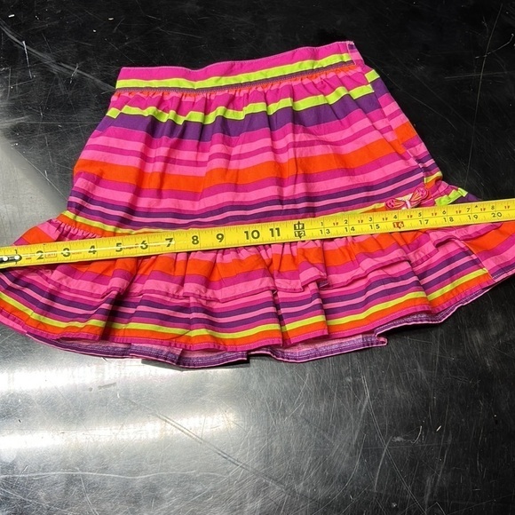 Horizontal bright striped Skort Gymboree size 6 with ruffles NWT Barbie pink - Picture 10 of 10